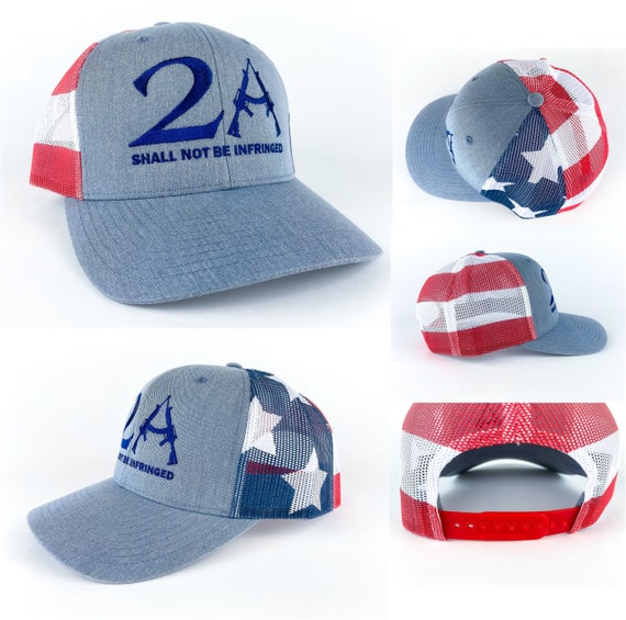 2A Shall Not Be Infringed | American Flag Mesh-Back Trucker Cap | USA Seller
