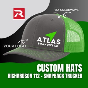 Richardson 112 Hats | Custom Logo Embroidered Hats | Design your own Hats | Custom Trucker Hats | Personalized Hats