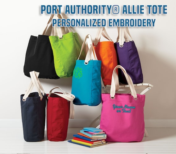 Personalized Allie Tote | Custom Embroidered Name, Text, or Logo Tote Bag  | Port Authority B118