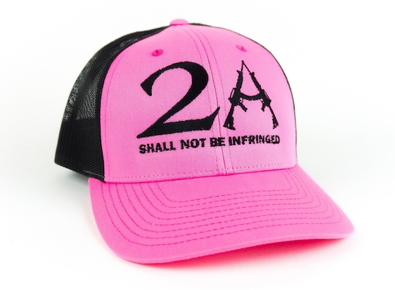 2A Second Amendment "Shall Not Be Infringed" Pink/ Black Richardson mesh back hat