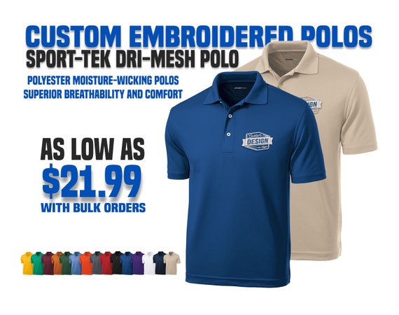 Custom Embroidered Polo Shirts | Sport-Tek Dry Mesh