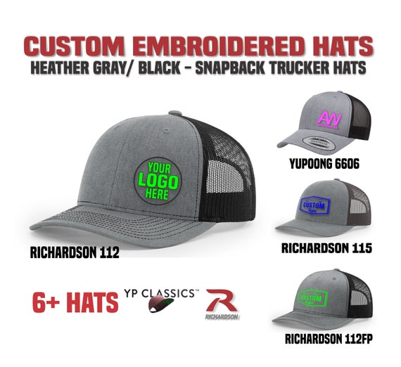 Custom Logo Trucker Hats Richardson Yupoong Heather - Etsy UK