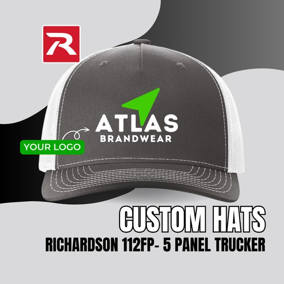 Custom Logo Richardson 112FP Hats | Custom Embroidered Logo | Custom Design | Custom Hats