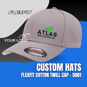 Custom Logo FLEXFIT Embroidered Hats | Flexfit 5001 | Custom Embroidered Hats | Personalized Hats | Company Hats
