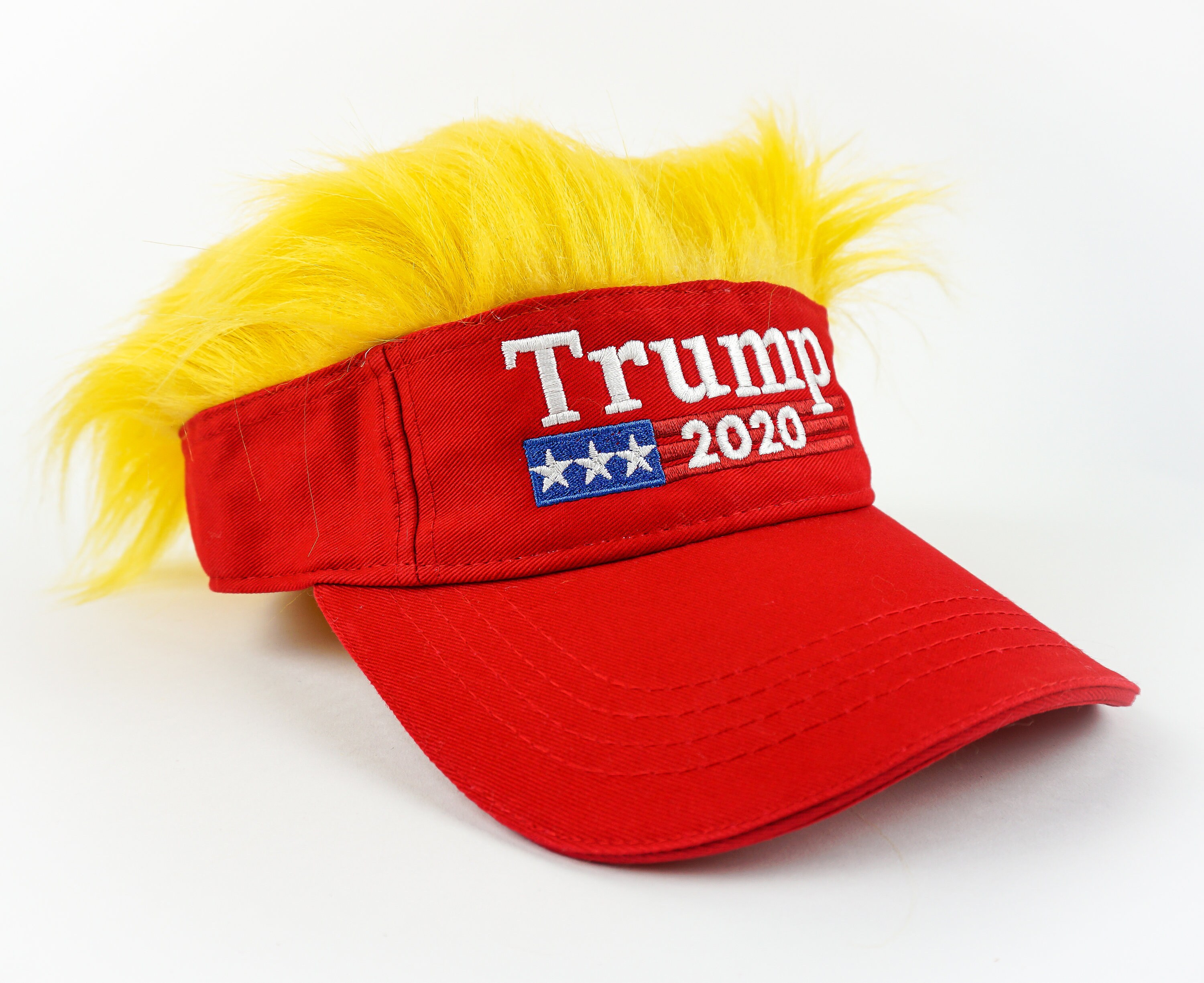 TRUMP HAIR Visor Wig Hat Embroidered & Assembled in America