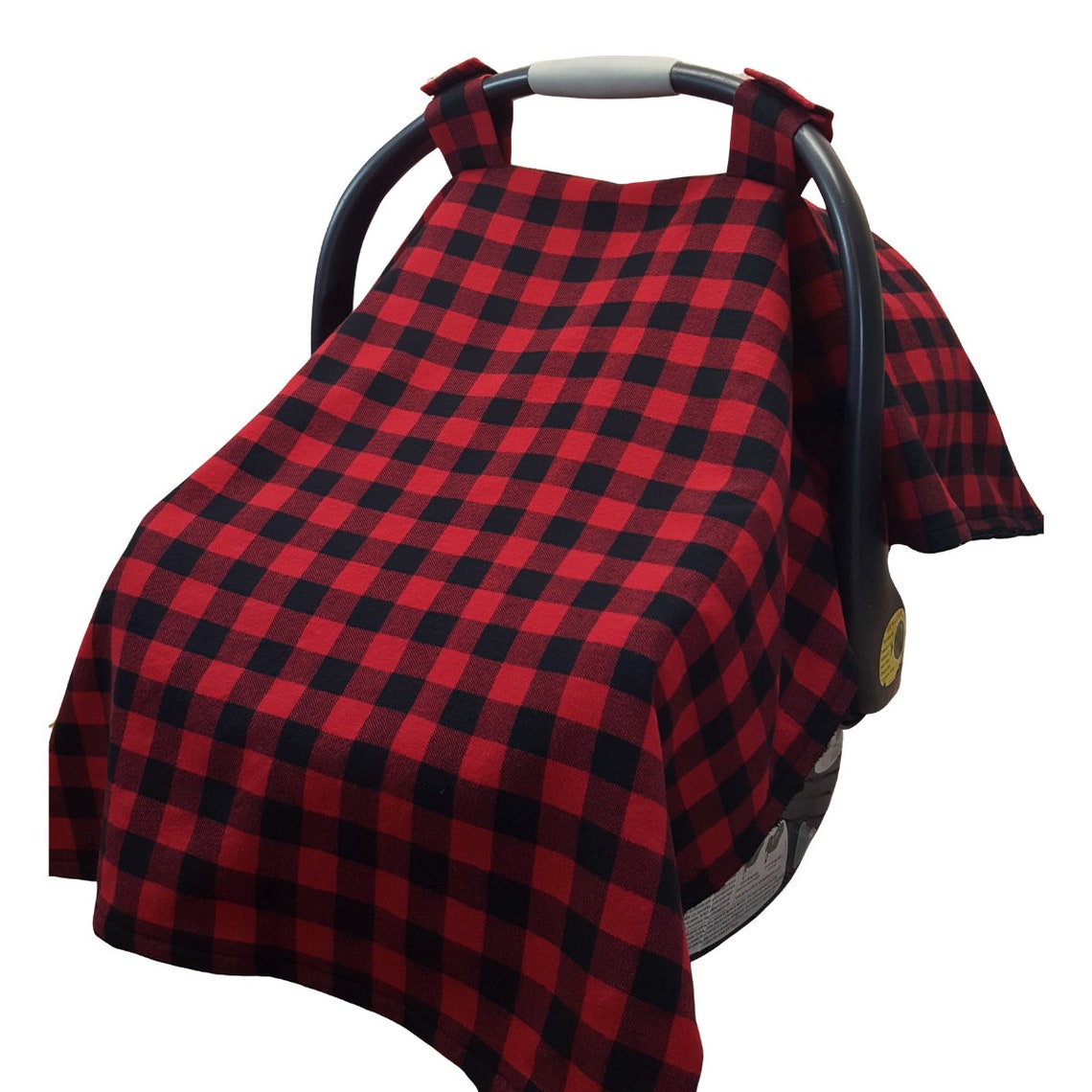 Infant Car Seat Cover Blanket Canopy Red Buffalo Plaid Etsy