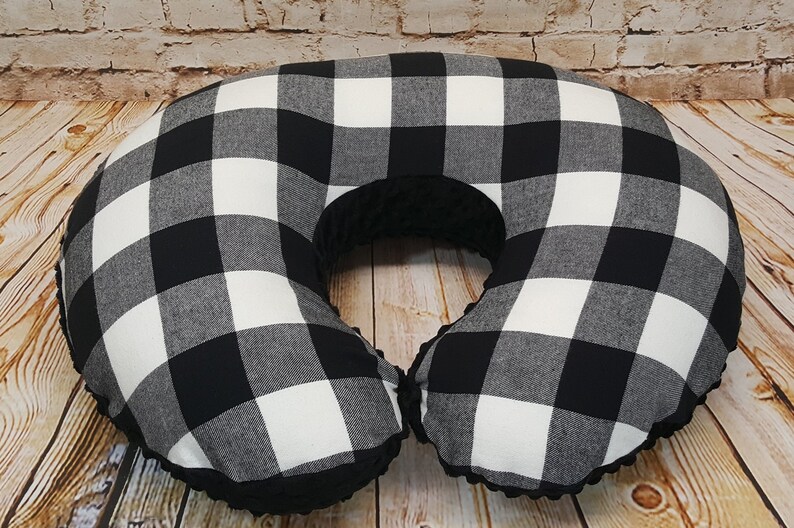 Nursing Pillow Cover Large Check Black White Buffalo Plaid Etsy