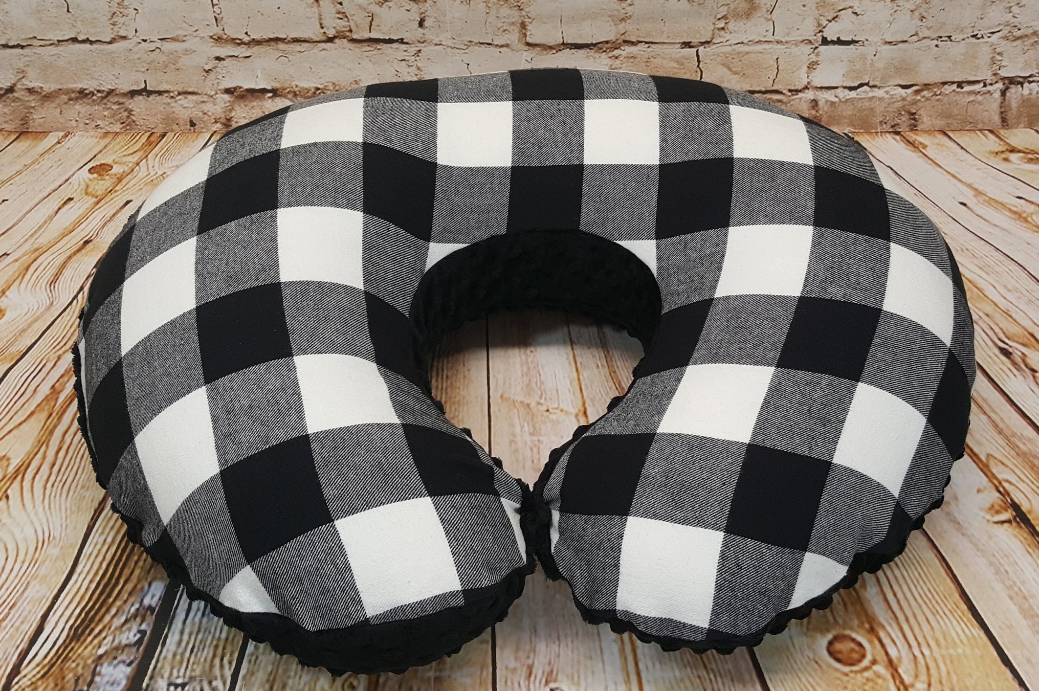 Nursing Pillow Cover Large Check Black White Buffalo Plaid Etsy