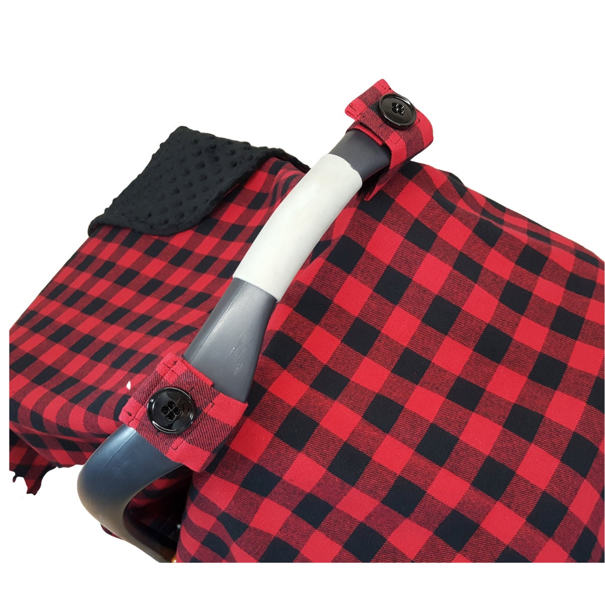Infant Car Seat Cover Blanket Canopy Red Buffalo Plaid Etsy
