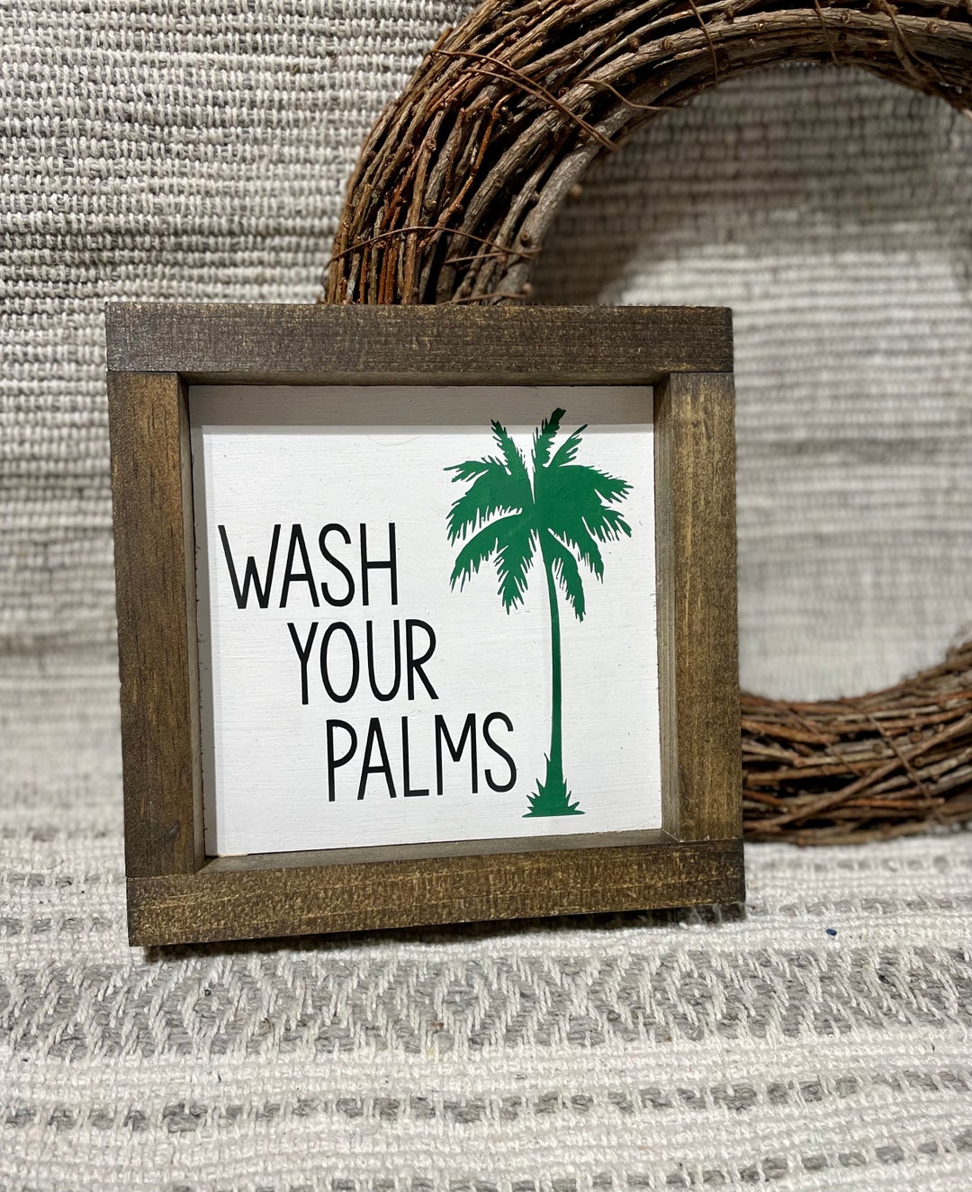 Wash Your Palms Bathroom Sign Kitchen Sign Palm Tree - Etsy