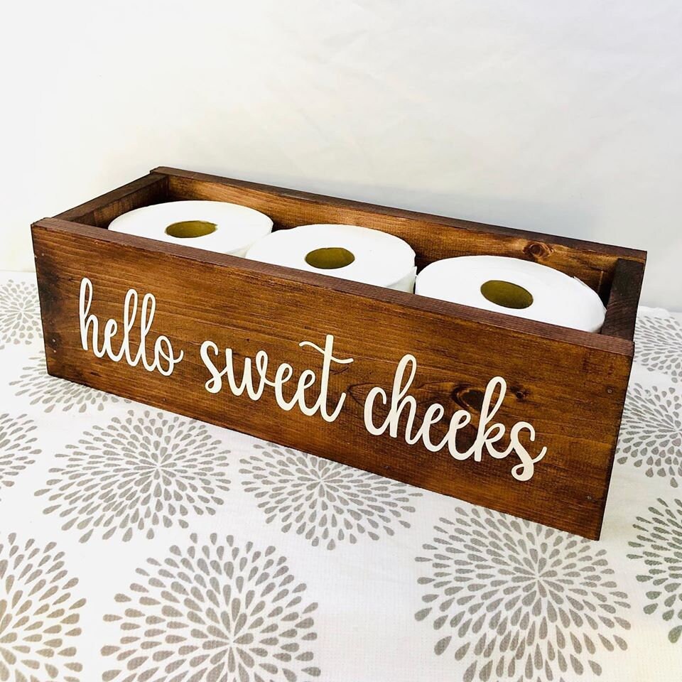 HELLO Sweet Cheeks Toilet Paper Holder Etsy
