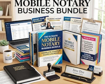 Ultimate Mobile Notary Business Bundle: Startup Guide, Templates, Planner (Digital Download)