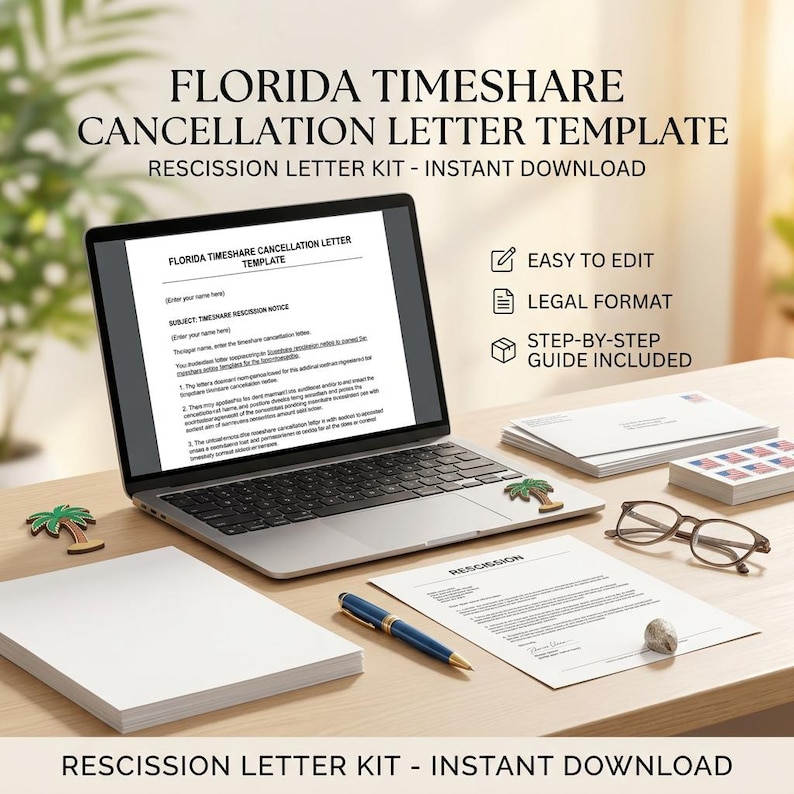 Florida Timeshare Cancellation Letter Template | Editable Rescission ...