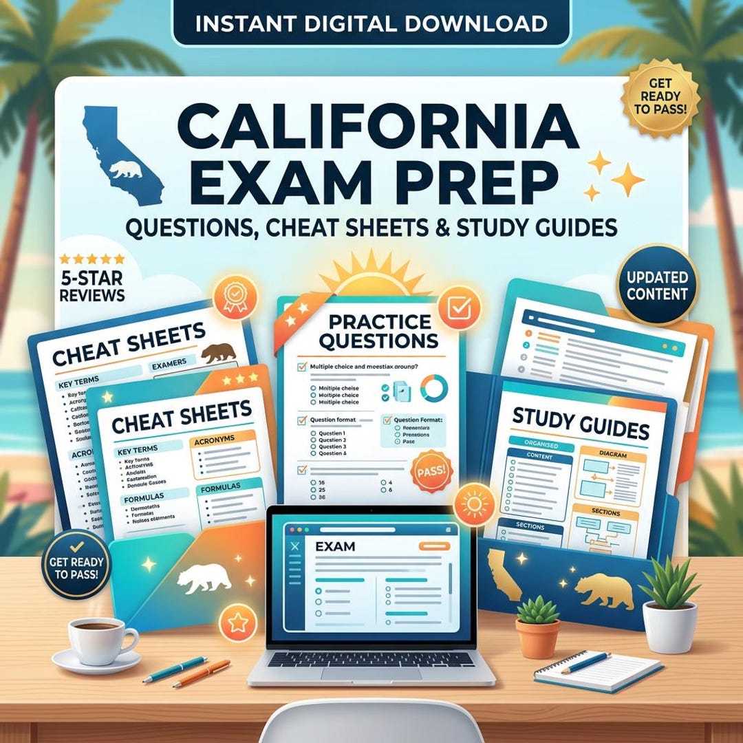 California Notary Public Exam Prep Guide | Practice Questions, Cheat Sheet - Etsy