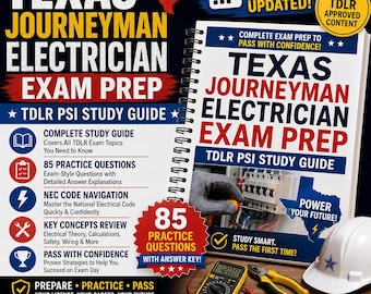 Texas Journeyman Electrician Exam Prep, TDLR PSI Study Guide + 85 Practice Questions, NEC Code Navigation