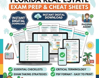 Florida Real Estate Exam Study Guide 2026 | 75 Practice Questions + Answer Key | FL Sales Associate License Prep | Quick Reference