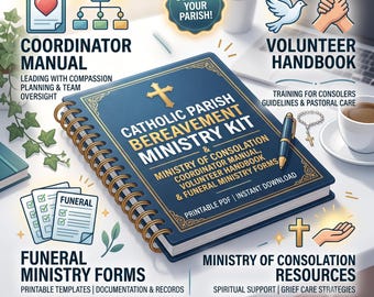 Catholic Parish Bereavement Ministry Kit | Ministry of Consolation Coordinator  & Volunteer Handbook | Funeral Ministry Forms | Printable
