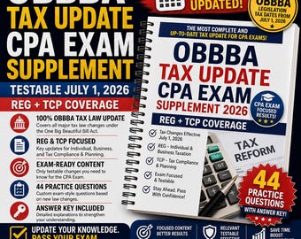 OBBBA Tax Update CPA Exam Supplement 2026 | REG + tcp Testable July 1 2026 | 44 Practice Questions Answer Key | Digital Download