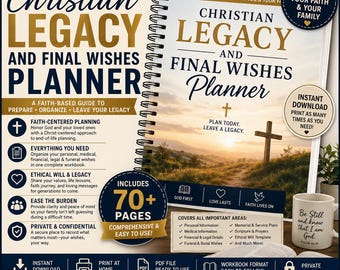 Christian Legacy and Final Wishes Planner Printable | End of Life Planner Christian | Funeral Planning Workbook | Ethical Will PDF