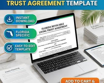 Florida Revocable Living Trust Template Editable Word DOCX PDF Living Trust Agreement Form Printable Estate Planning Trust Instant Download