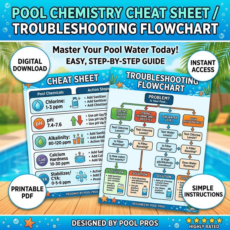 Pool Chemistry Cheat Sheet PDF | Printable Pool Maintenance ...