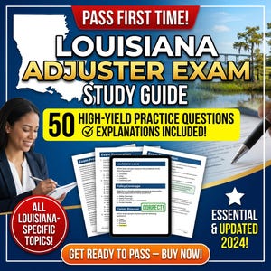 Louisiana Adjuster Exam Study Guide 2026 | 150-Q PSI Test Prep | LA Title 22 Civil Code | Insurance Adjuster License PDF