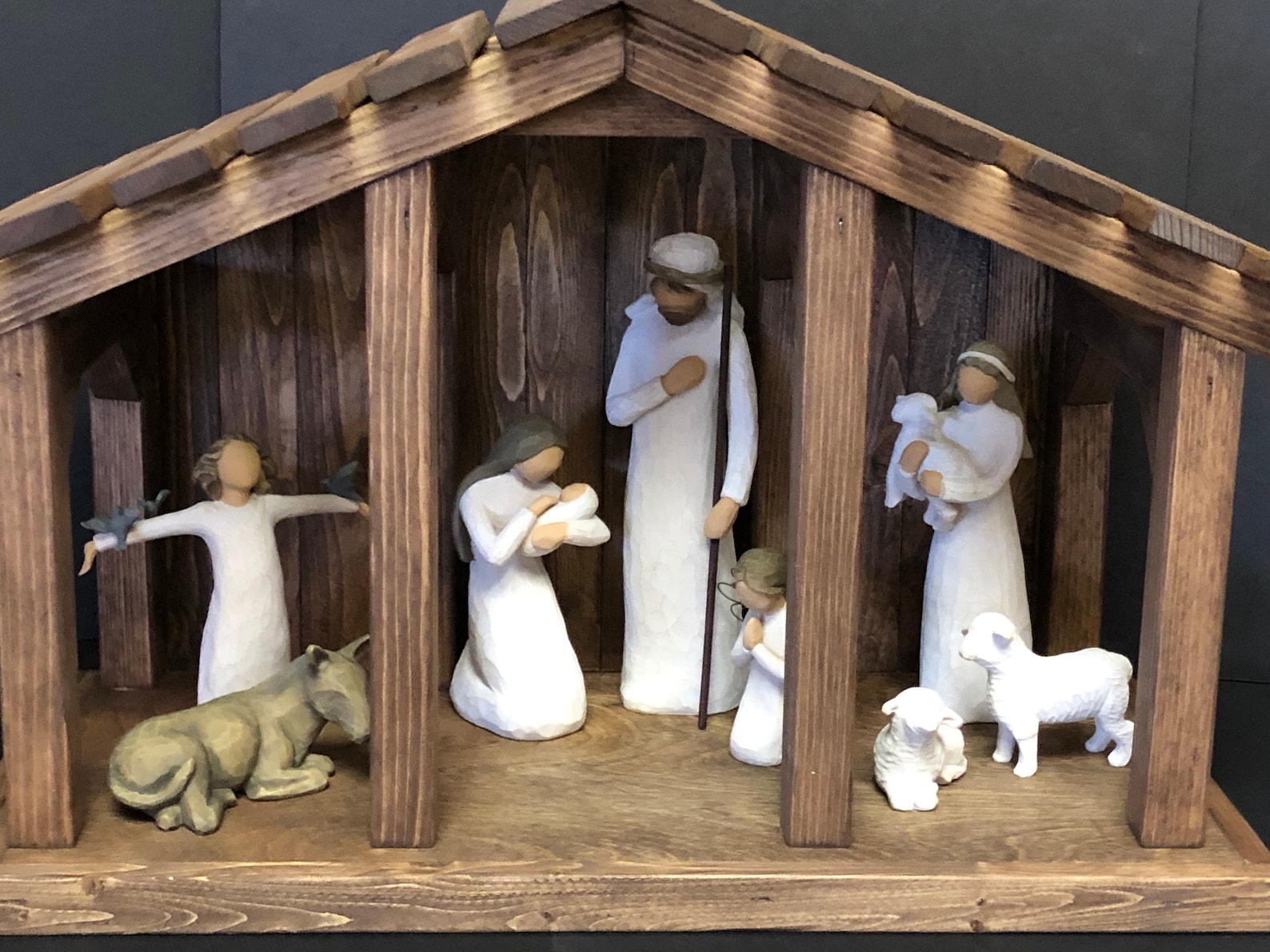 Large nativity Stable 22wide 10 1/2deep 14 Etsy