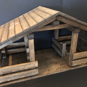 Ready To Ship… Barn Open Back, Solid Roof, Double Stall, 28&quot;x15&quot;x13 1/2&quot;, Stable, Miniature Barns, Toy Barns, Gift Ideas, Kids Play Barns