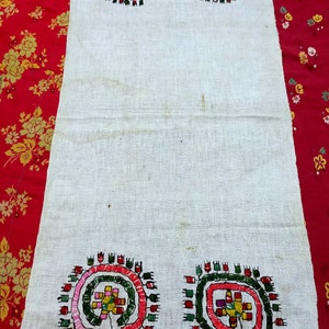 Ottomanembroidery 16"×30" İnches Ottomanart Handmade Towel Antique Coffee Table Cover Bohemian Textile Silk Textile Vintage Textile Unic