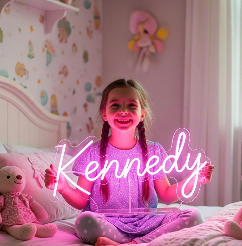 Custom Kids Name Neon Sign, Gift for her, LED Neon Light Signs, Kids Room Decor, Bedroom Neon Sign,Wall Decor, Personalized Gift, Neon Sign image 8