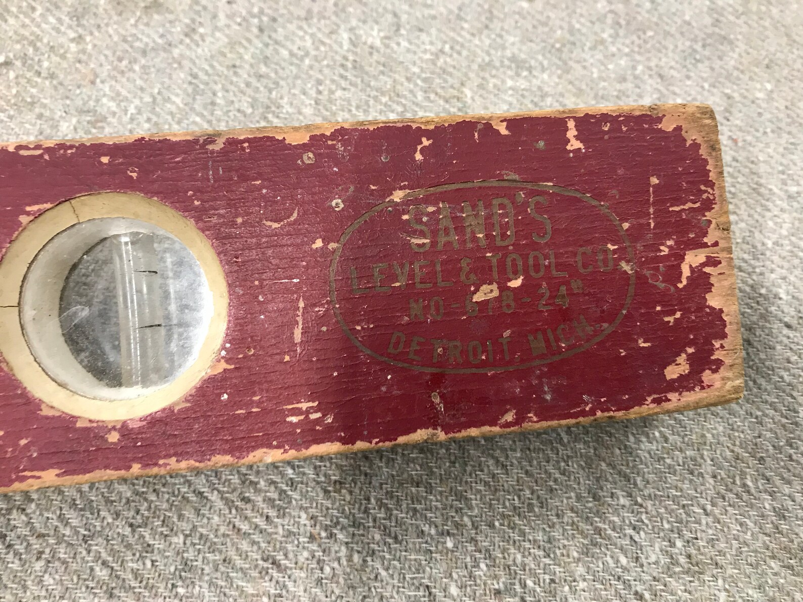 Vintage Sand's Level & Tool Co. Nivel de constructores de madera de 24