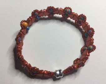 Metallic Red Camille Wrap Bracelet