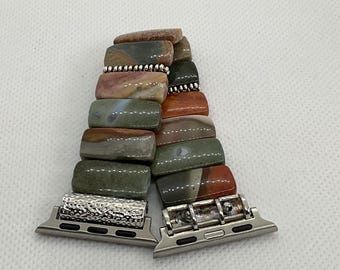 Polychrome Jaspis kundengerechte Perlen Apple-Uhrarmband