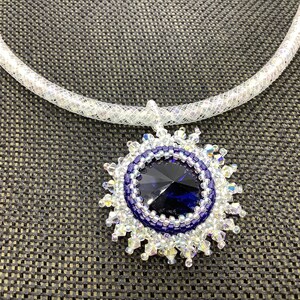 Blau-Weiße Galaxie Halskette | Etsy