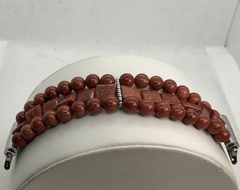 Goldstone Customizable Beaded Apple Watch Band