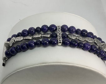 Charoite Customizable Beaded Apple Watch Band