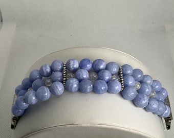 Blau Crazy Lace Quartz kundengerechte Perlen Apple-Uhrarmband