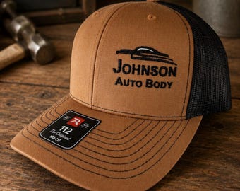 Custom Embroidered Richardson Trucker Hat, Custom Logo or Text, Custom Company Logo Hats