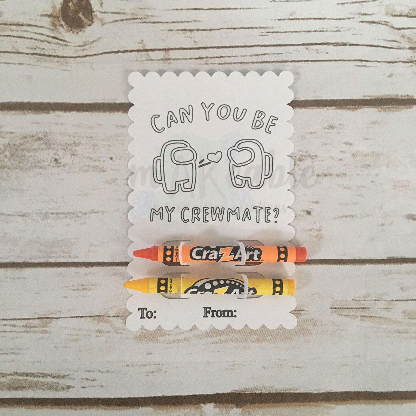 Valentine's Day Coloring Cards Among Us Imposter | Etsy