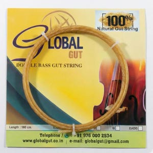 Cuerda de tripa para contrabajo: "G String" (2,10 mm) y tamaño 3/4 (180 cm)