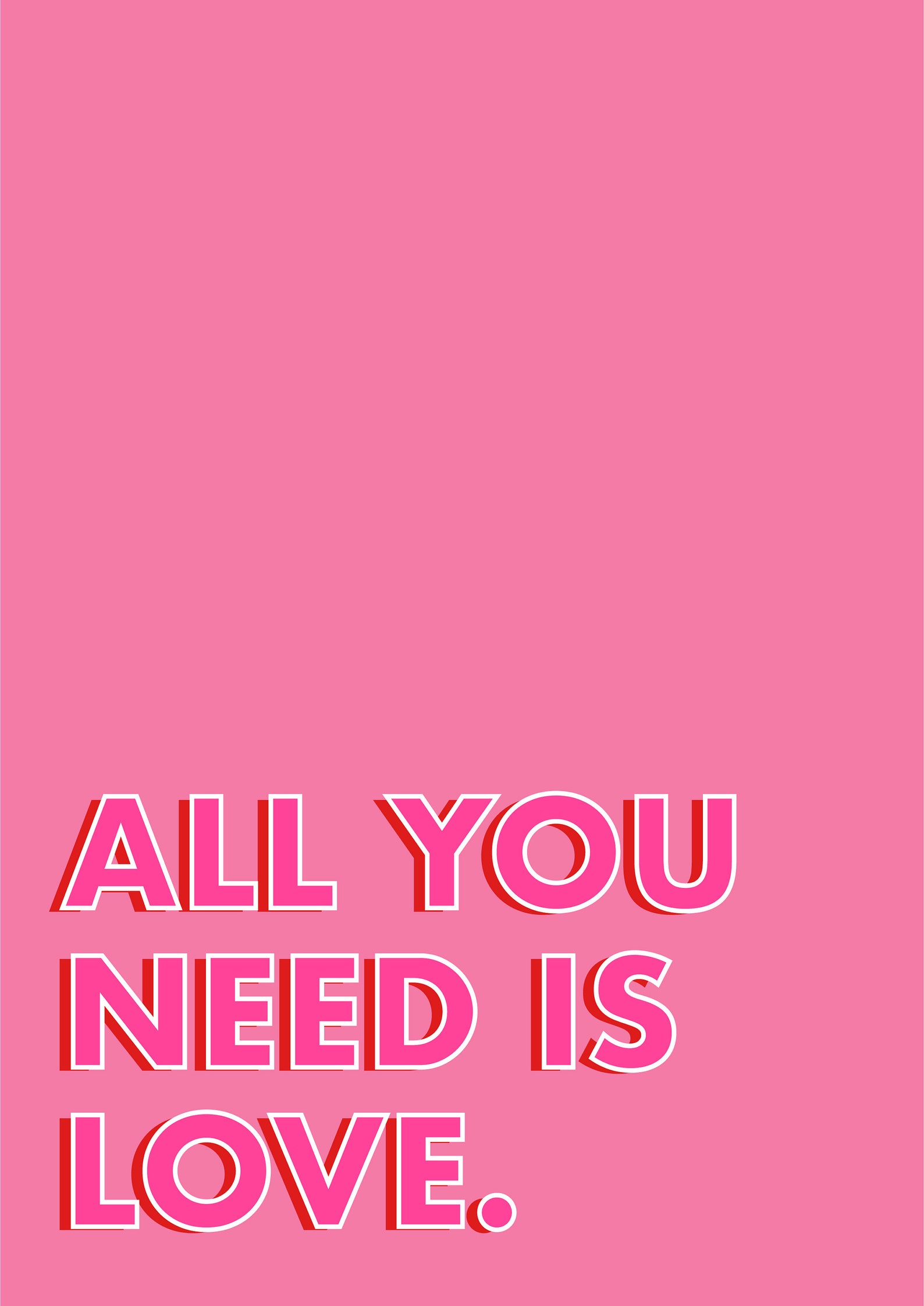 All You Need is Love Lyrics Print Valentines Print Etsy UK