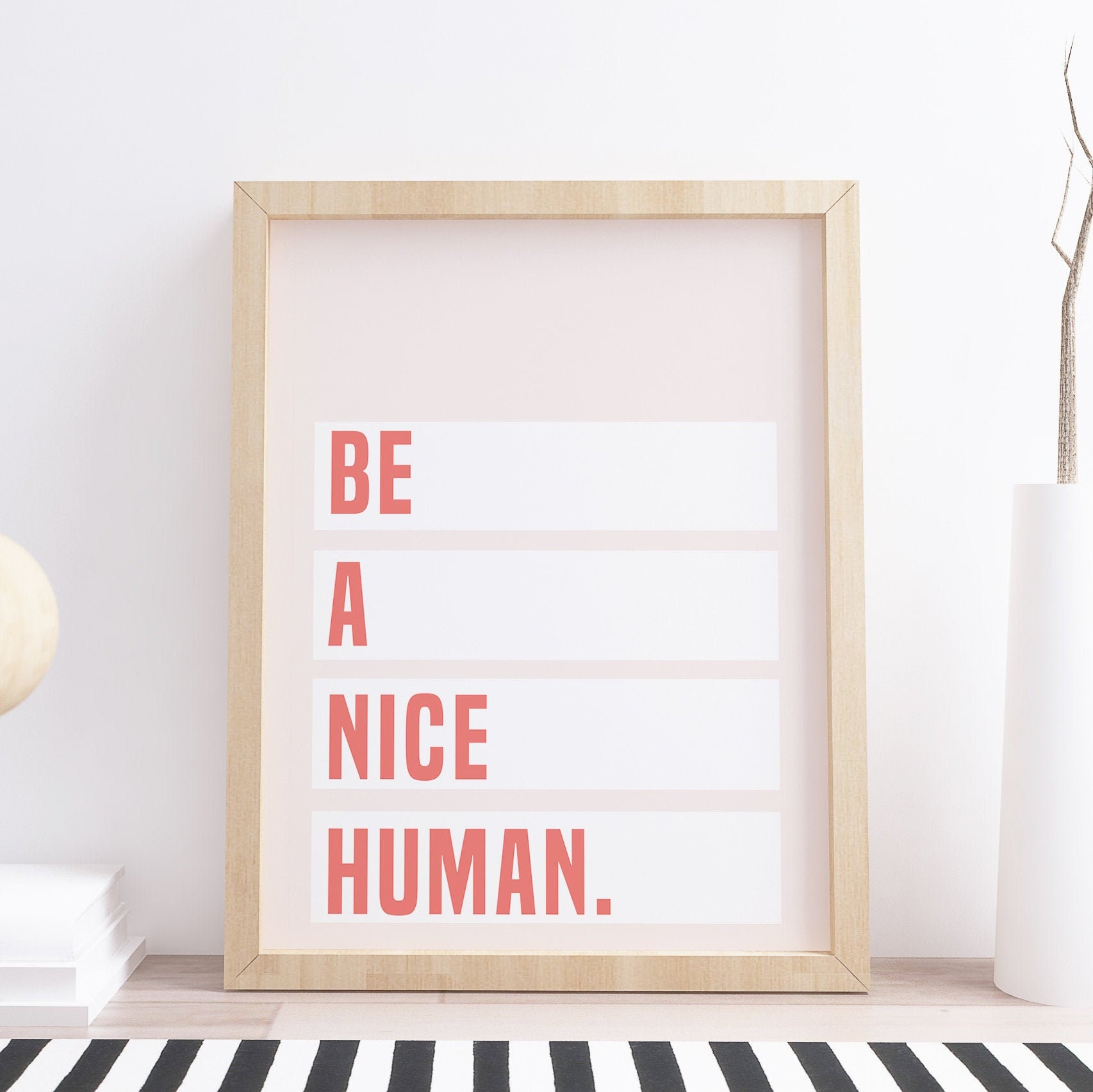 BE NICE Human Motivational Quotes Poster Inspirational Print Wall Art Home Frame