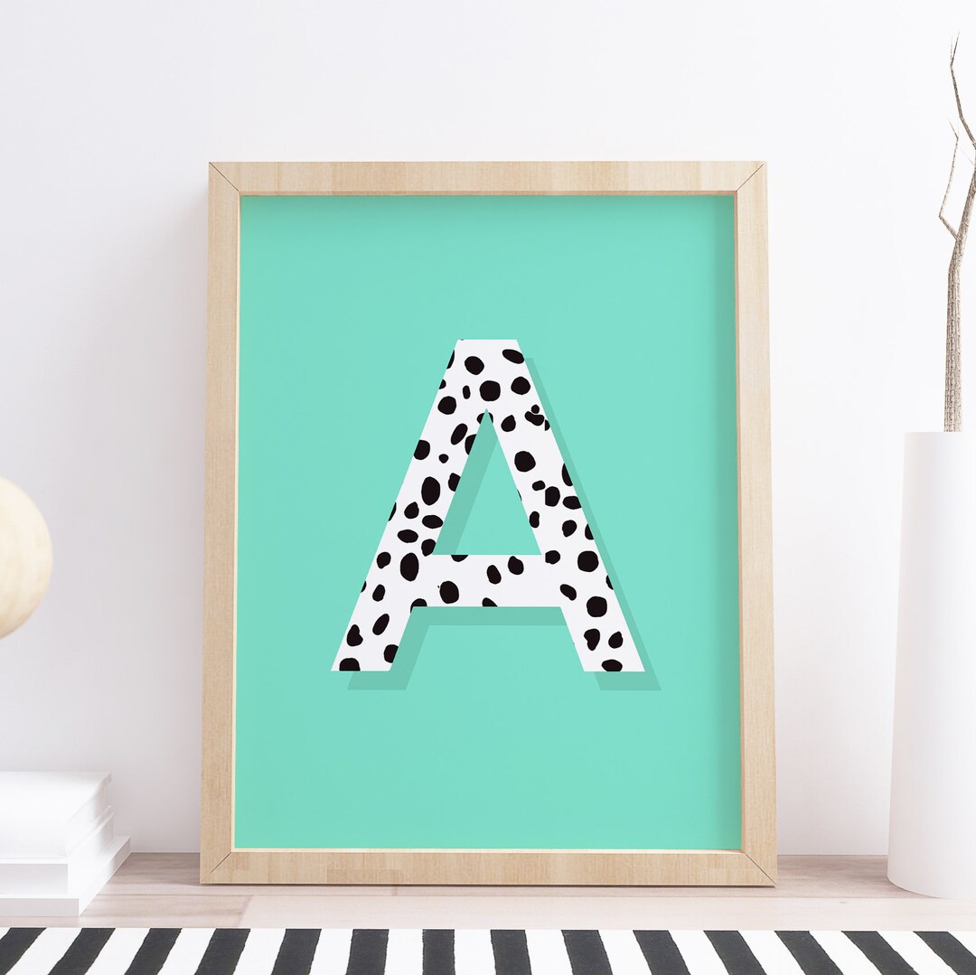 Custom Print Personalized Wall Art Initial Alphabet Print Nursery Wall