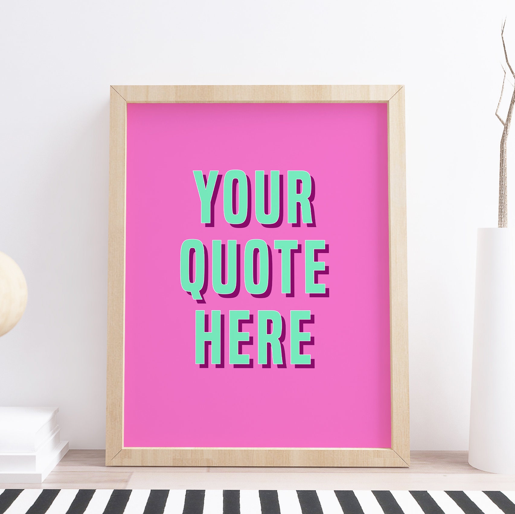 Custom Print Song Lyrics Poster Pink Print Your Quote Etsy