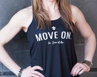 SALE, Inspirational Workout Yoga Tank Top, Move On, St. Joan of Arc, Inspirational Quotes, Soft Yoga Workout Tank, bella canvas, DISCOUNT