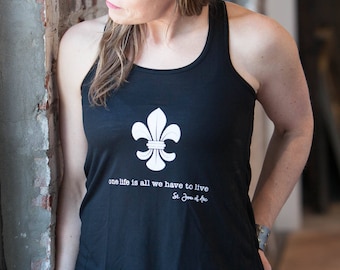 SALE, Inspirational Workout Yoga Tank Top, One Life, St. Joan of Arc, Inspirational Quotes, Soft Yoga Workout Tank, encourage, DISCOUNT