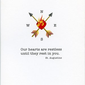 Our Hearts Are Restless Until They Rest in You. Encouragement Card ...