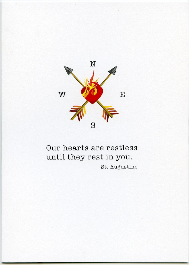 Our Hearts Are Restless Until They Rest in You. Encouragement Card ...