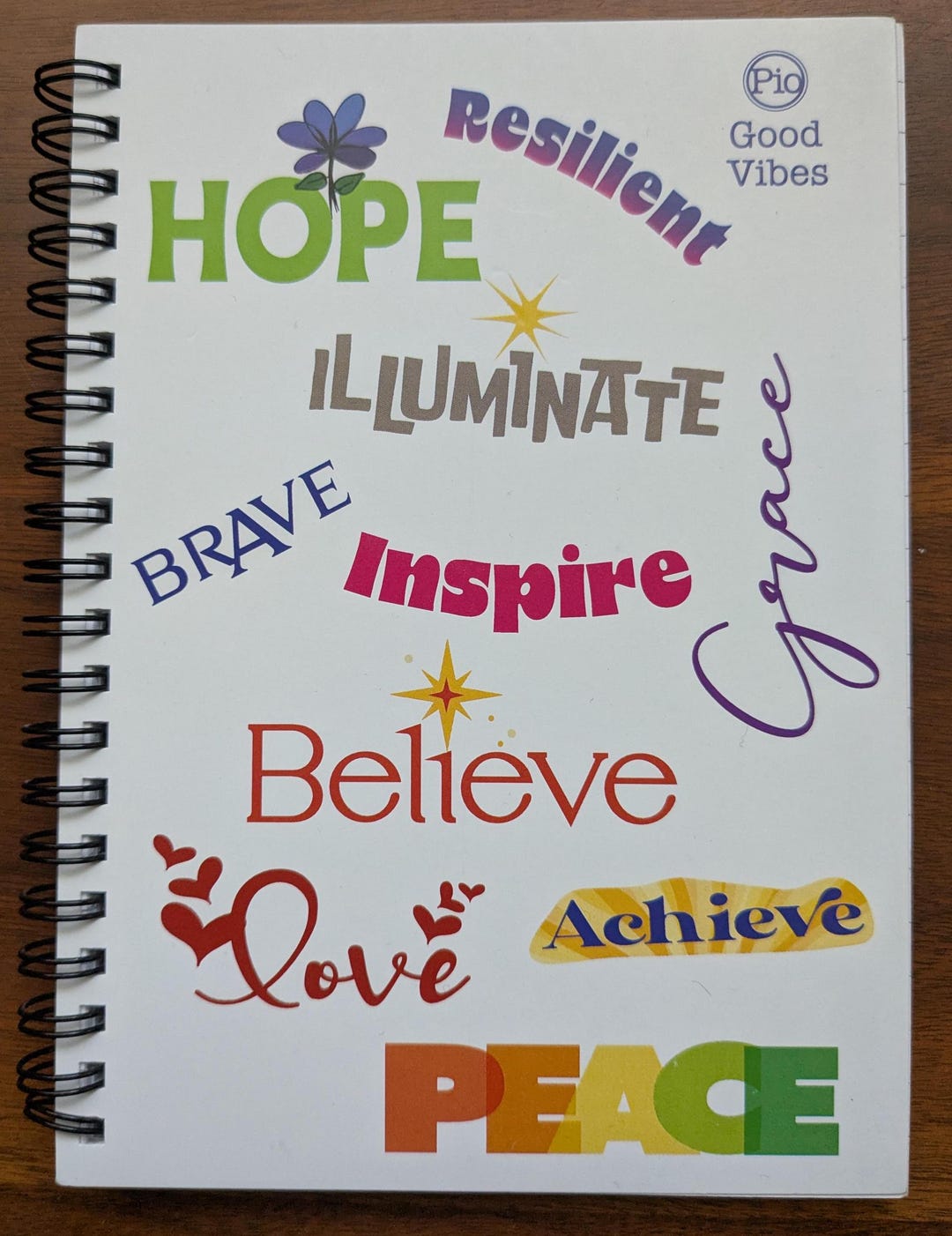 Postive Notebook Good Vibes, Spiral Notebook, Positive Words Journal, Inspirational ...