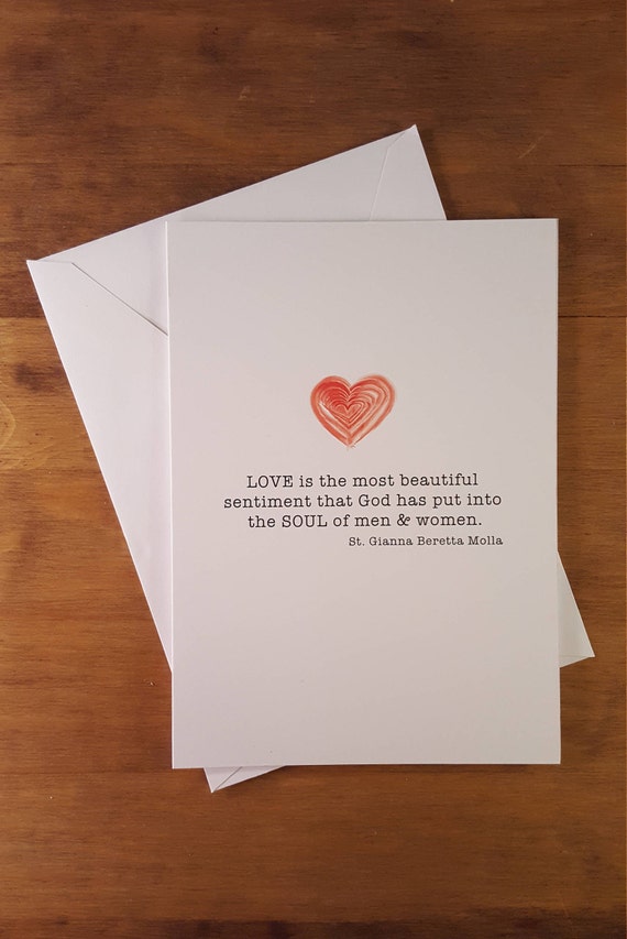 Love Is The Most Beautiful Wedding Card Saint Quote St Etsy